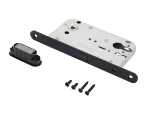 Замок врезной для межкомнатных дверей без ц/м АЛЛЮР АРТ 5300-MC BL магнитный, матовый черный *40