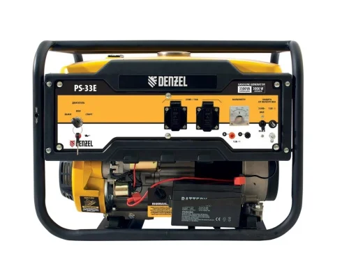 Генератор бензиновый Denzel PS-33E 3.3кВт 230В 15л электростартер 94537  1