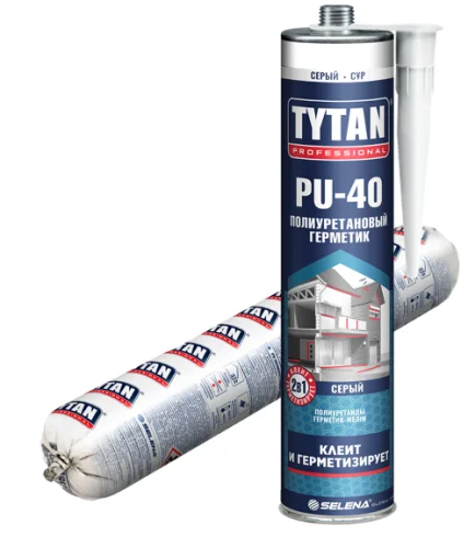 Герметик полиуретановый PU 40 Professional черный 600мл 10668 16777 (Tytan)  12 96 (-35)