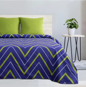 Постельное белье Этель евро Зелено-синие зигзаги 200х217см 220х240см 70х70см-2 шт поплин 125г/м2 2565821