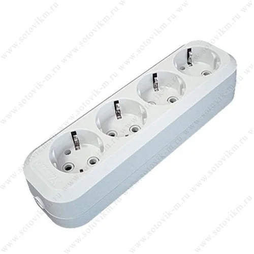 Колодка удлинителя 4-м с зазем E304 (UNIVersal)  1 100