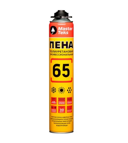 Пена полиуретановая MasterTeks 65 ПРО всесезонная 825мл 9413343 9412243 9413554  1 12