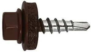 Саморез 4,8х29 кров.сверло, RAL 8017, темно-коричневый (уп.250шт)