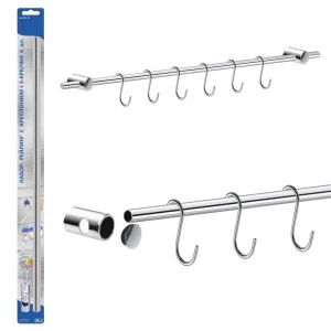 Набор: рейлинг (58см) с креплением+6 S-крючков
