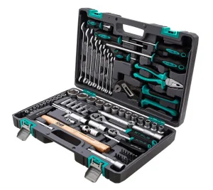 Набор инструментов 76 предм. 1 2 , 1 4 , CrV, пласт. кейс Stels 14104  1