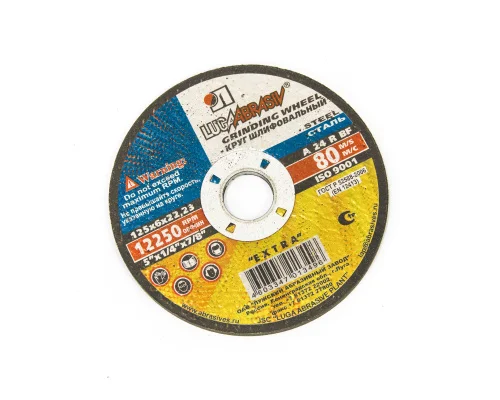 Диск шлифовальный по металлу 125х6.0х22мм прямой А24 R BF Луга  80