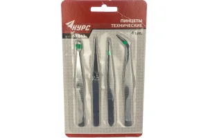 Пинцеты набор 4шт Курс 67443  1