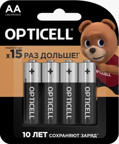 Элемент питания алкал. AA LR6 (упак 4 шт) 5051001 (Basic Opticell)  1