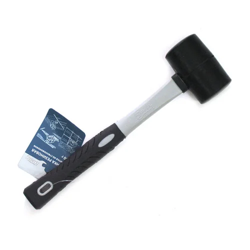 Киянка резиновая 910гр черная резина фиберглассовая рукоятка Hardax 38-6-212  1