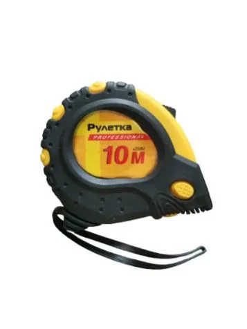 Рулетка 10м 25мм обрезиненный корпус фиксатор автостоп Китай  1 10