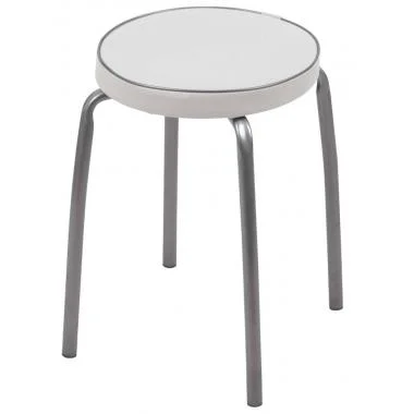 Табурет  Фабрик-2  с мяг. кругл. сидением 4-е металл. опоры светло-серый ТФ02 СС (Ника)  10