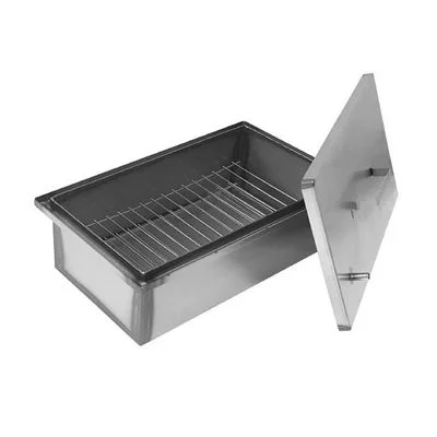 Коптильня двухъярусная 490х290х190мм сталь 1,5мм с гидрозатвором с поддоном для сбора жира К2-1.5ГЗ
