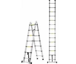Лестница 14 ступеней телескопическая алюминиевая Алюмет DTLH 2.2+2,2 *1