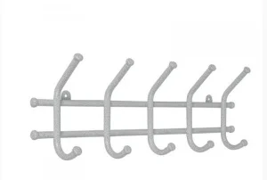 Вешалка настенная  Норма 5  5 крючков белое серебро ВН 24БС (ЗМИ)  1