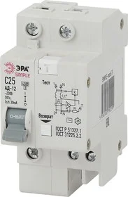 SIMPLE-mod-35 ЭРА SIMPLE Автоматический выключатель дифференциального тока 1P+N 63А 30мА тип АС х-ка