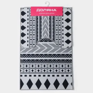 Набор ковриков для ванны и туалета 2шт 50х80, 50х40см ЧБ 6997793