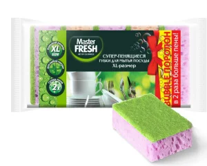 Губки д/посуды "Master FRESH" XL bubble-поролон уп-5 шт ARVI000129 *1