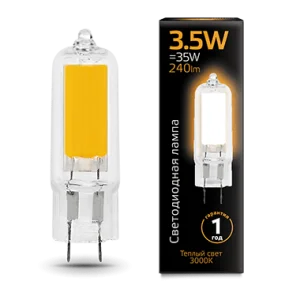 Лампа Gauss G4 AC220-240V 3.5W 240lm 3000K стекло LED *1/10/200