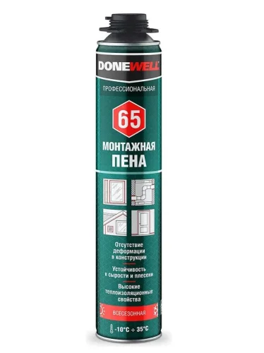 Пена полиуретановая монтажная профессиональная всесезонная DONEWELL 65 DPP10U65  1 12
