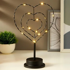 Светильник-ночник  Сердце  LED 3хАА 10х18,5х29,8см черный 5138446 (Risalux)  1