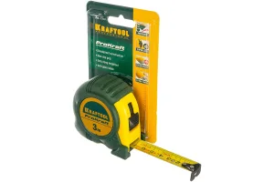 Рулетка 3м 19мм обрезиненный корпус, фиксатор, ударопрочный Kraftool X-Drive 34122-03-19_z02