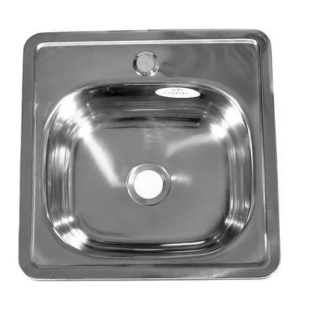 Мойка нерж. сталь глянцевая 380х380х160мм толщ. 0,6мм с сифоном 3806D (Fabia)  1