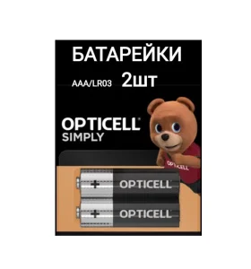 Элемент питания алкалиновый AAA/LR03 (блистер  2шт) 5050002 Opticell