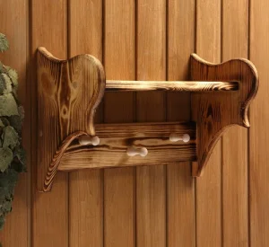 Полка вешалка обожжённая, 3 крючка, 43×27×17 см 4430975