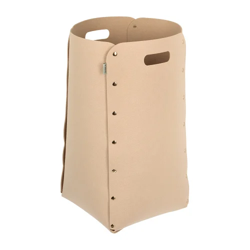 Корзина для хранения из фетра 30х30х55см 49л цвет бежевый 66535 QWERTY  1