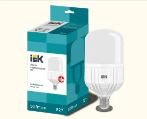 Лампа светодиодная HP 50Вт 4000К нейтр. бел. E27 230В IEK LLE-HP-50-230-40-E27