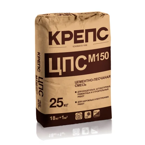 Цементно-песчаная смесь КРЕПС М-150 25кг  1 56