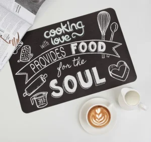 Салфетка на стол Кулинария 42×27см черный ПВХ 1407331