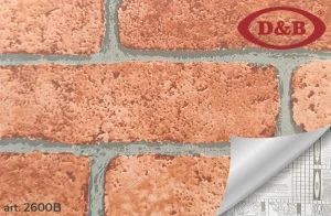 Пленка самоклеящаяся 0,45х8м кирпичи рыжие 2600B *1/20