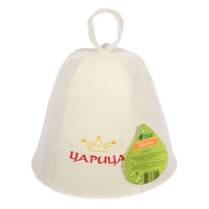Шапка для бани и сауны с вышивкой Царица войлок Банные штучки 41031