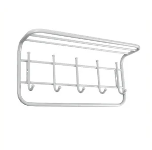 Вешалка настенная с полкой 60см 5 крючков белое серебро ВСП 6БС (ЗМИ)  1