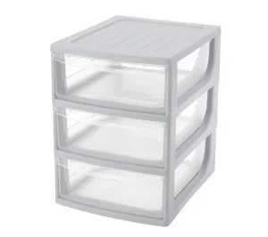 Органайзер, формат А5, 3 ящика, 19,5х25,4х26,4см (Светло-Серый) 433223730  1