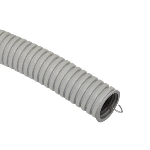 Труба гофрированная ПВХ D20мм с зонд. легкая (бух 100 м) серая CTG20-20-K41-100I (IEK)  1