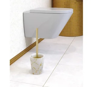 Ерш д туалета с подставкой  Нури  полирезина белый BRE0590AA-TOH (Аквалиния)  1