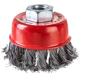 Щетка чашечная витая сталь посадочная гайка М14 d 65мм Heavy Duty SKYWER SK-CBKHD65  1