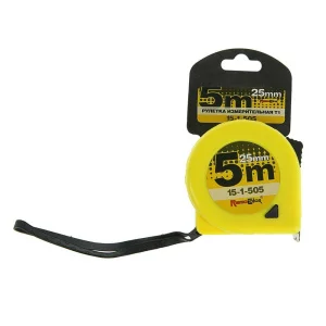 Рулетка 5м 25мм пластиковый корпус, фиксатор, автостоп РемоКолор Т1 15-1-505