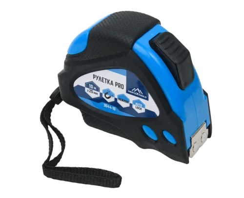 Рулетка 10м 25мм нейлон + автостоп VertexTools 3044-10  1