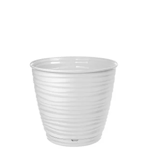 Горшок для цветов с поддоном Idiland Saffron 221610329/01 Белый 5,4л d224мм