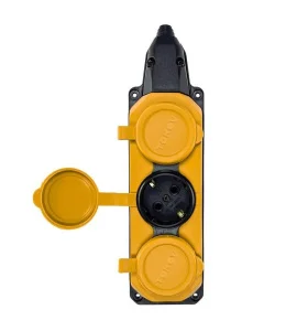 Колодка удлинителя 3-м 16А IP44 с заземл. каучук TKE-C07-KK3-Z желтый (Tokov Electric)  1