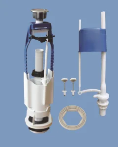 Арматура д бачка унитаза (1 кнопка выпуска метализ., нижн. подводка) А 105.57.14.0 АБ 69.57.14.0  (У