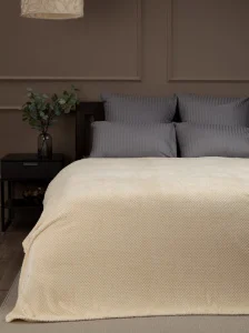 Плед Texrepublic 150х200см фланель жаккард ромбики кремовый TF FNJ CR1 1520 11-0110 15908  1