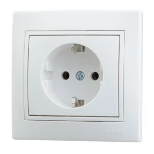 Розетка 1-м СП Mira с заземл., белая 701-0202-122 Lezard