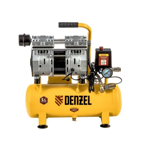 Компрессор Denzel DLS650 10 безмаслянный малошумный 650 Вт, 120 л мин,ресивер 10 л 58021  1