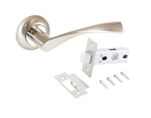 Комплект ручка+защелка АЛЛЮР АРТ  ОСКАР  SN+L45-8 SN (1380 S45) мат.никель  20