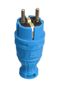 Вилка электрич. с заземл. прямая 16А IP44 каучук TKE-C08-KV-Z синяя (Tokov Electric)  1