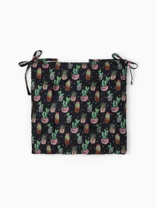 Подушка на стул "Этель" Succulents 42×42см чёрная 100% хлопок 6756595 *1